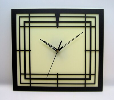 Handmade, Art Deco Style wall clock, 1930s, 1920's, USA - image1